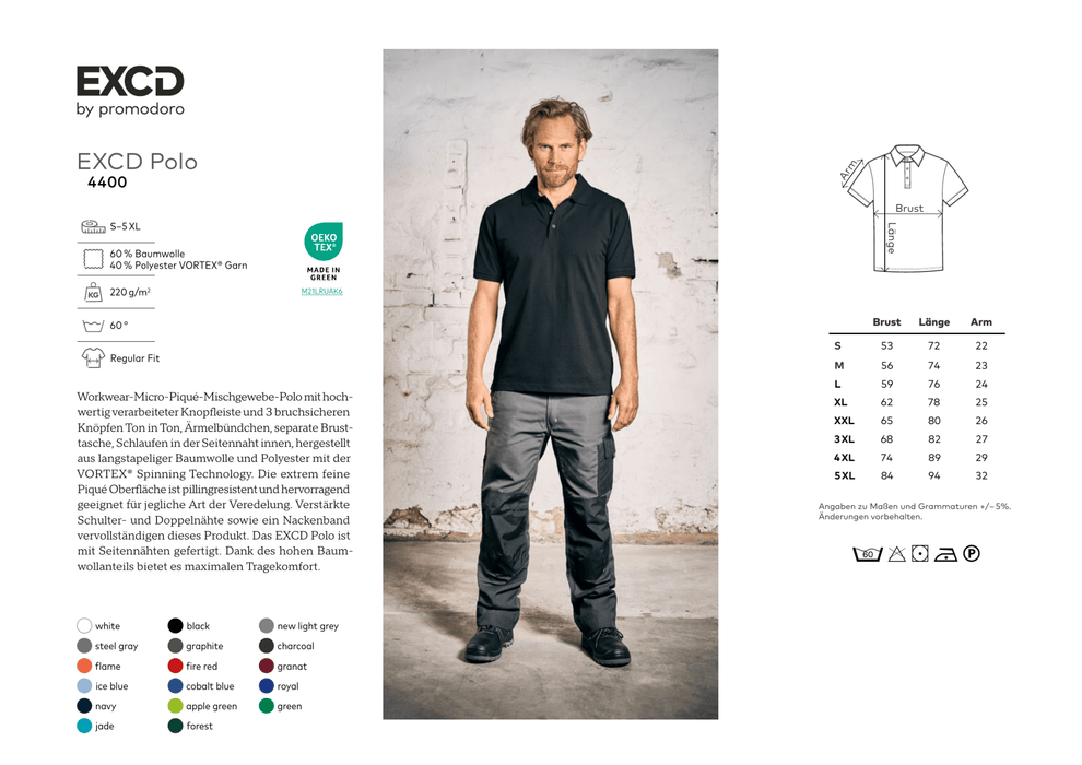 Promodoro® EXCD Men´s Poloshirt steel gray - Poloshirt - Seier - S