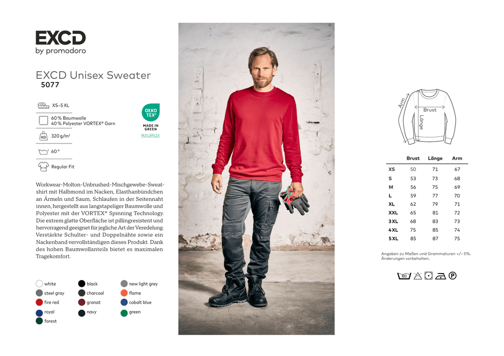 Promodoro® EXCD Unisex Sweatshirt steel gray - Sweatshirt - Seier - XS