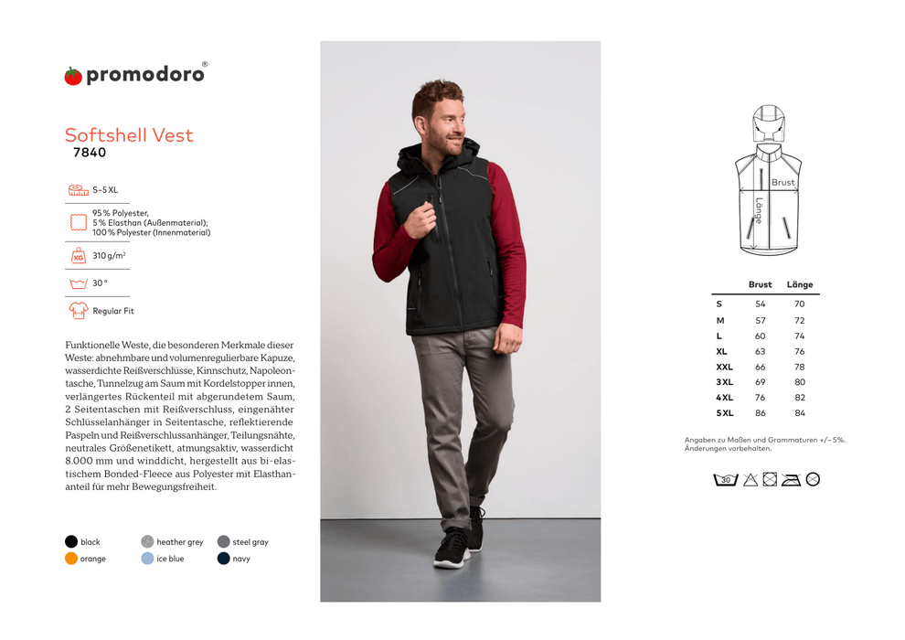 Promodoro® Men´s Softshell Vest black - Weste - Seier - S