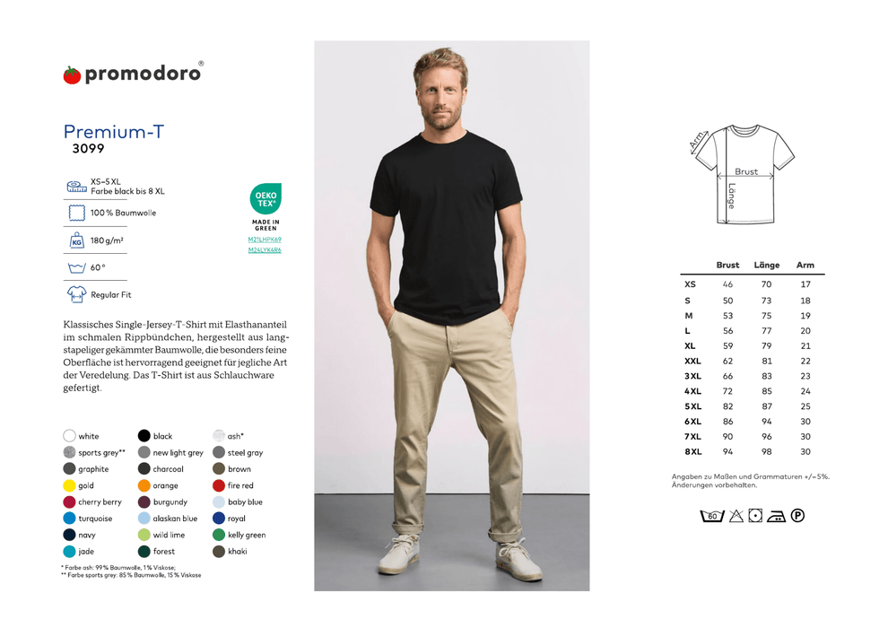 Promodoro® T-Shirt Men´s Premium - T black - T-Shirt - Seier - XS