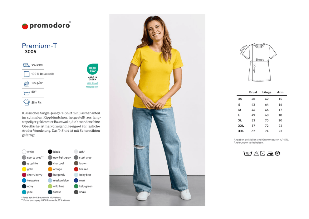 Promodoro® Women´s Premium - T steel gray - T-Shirt - Seier - XS