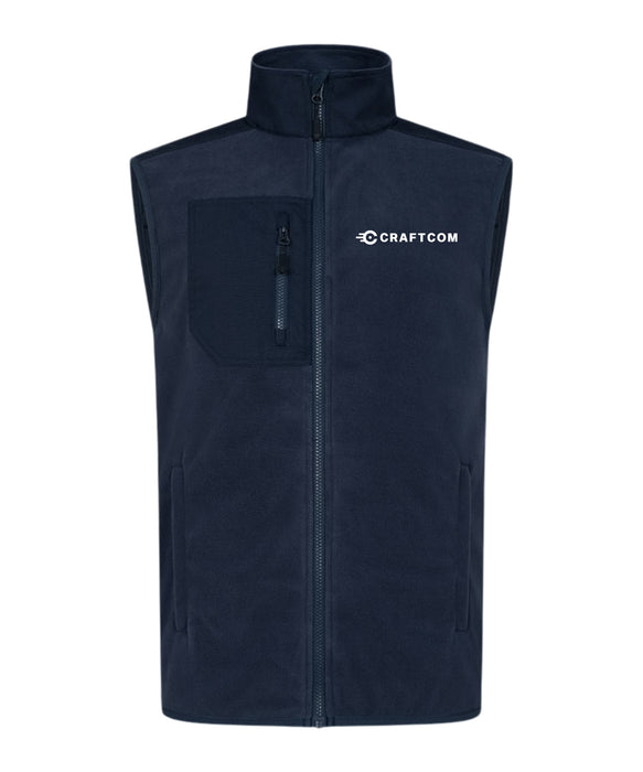 Promodoro Herren Canvas Fleeceweste mit Stehkragen und hohem Tragekomfort – Navy