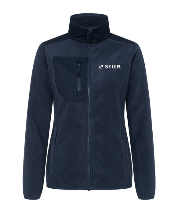 Promodoro Damen Canvas Fleecejacke mit Stehkragen und hohem Tragekomfort – Navy - Fleecejacke - Seier - S