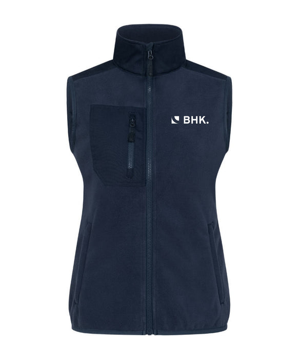 Promodoro Damen Canvas Fleeceweste mit Stehkragen und hohem Tragekomfort – Navy - Weste - BHK Logo - S