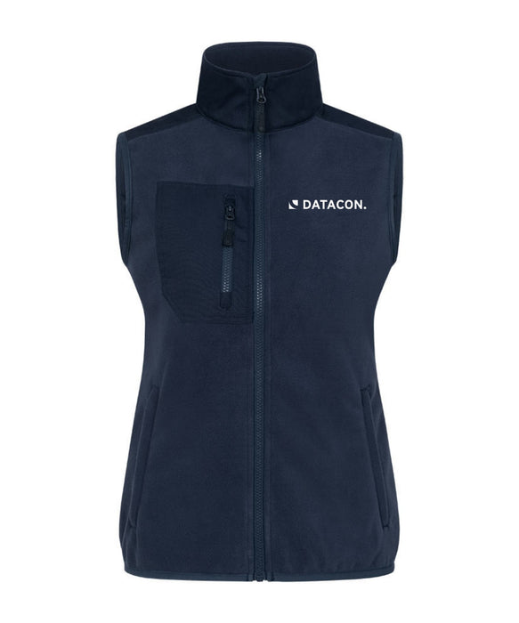 Promodoro Damen Canvas Fleeceweste mit Stehkragen und hohem Tragekomfort – Navy - Weste - Datacon Logo - S