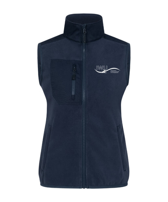 Promodoro Damen Canvas Fleeceweste mit Stehkragen und hohem Tragekomfort – Navy - Weste - IWU Zeven Logo - S