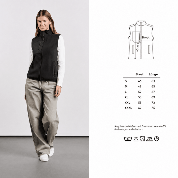 Promodoro Damen Canvas Fleeceweste mit Stehkragen und hohem Tragekomfort – Navy - Weste - IWU Zeven - S