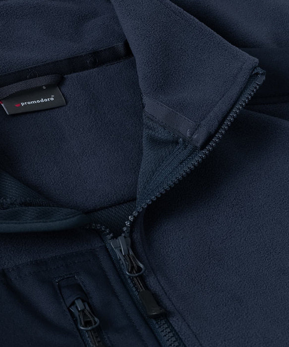 Promodoro Damen Canvas Fleeceweste mit Stehkragen und hohem Tragekomfort – Navy - Weste - IWU Zeven Logo - S