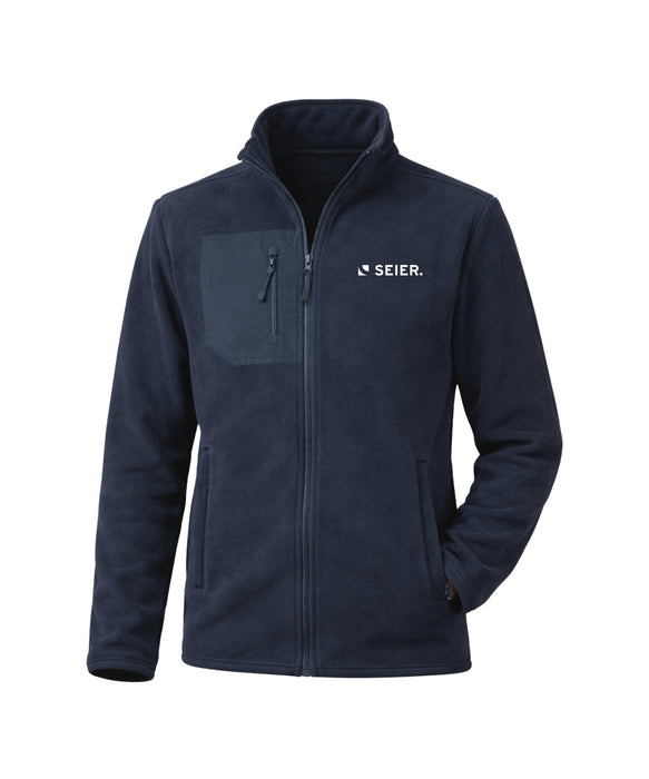 Promodoro Herren Canvas Fleecejacke mit Stehkragen und hohem Tragekomfort – Navy - Fleecejacke - Seier Logo - S