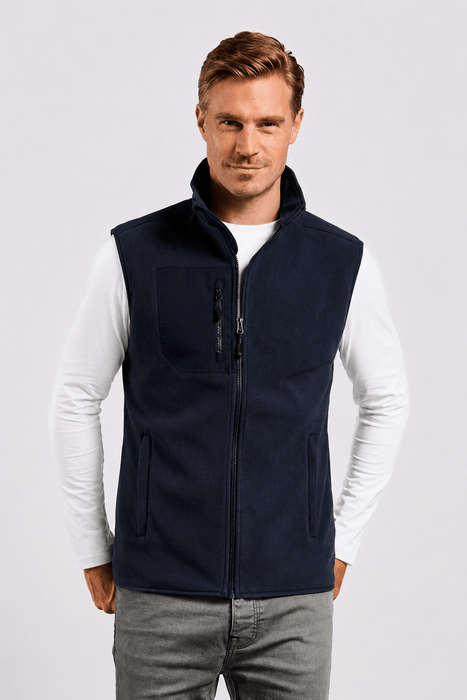 Promodoro Herren Canvas Fleeceweste mit Stehkragen und hohem Tragekomfort – Navy - Weste - Seier - S