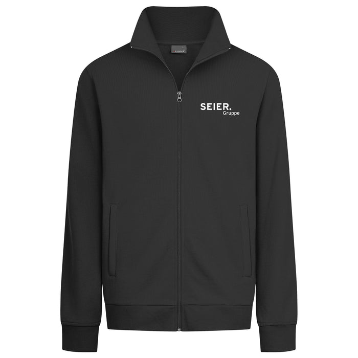 Promodoro Herren Sweatjacke mit Stehkragen - 5290 - Black - Sweatjacke - Seier Gruppe Logo - S
