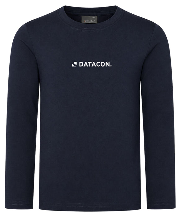 Promodoro Kids Premium Langarm T-Shirt aus gekämmter Baumwolle – Navy - Langarmshirt - Datacon Logo - 104