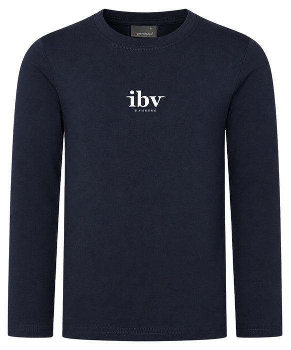 Promodoro Kids Premium Langarm T-Shirt aus gekämmter Baumwolle – Navy - Langarmshirt - IBV Hamburg Logo - 104