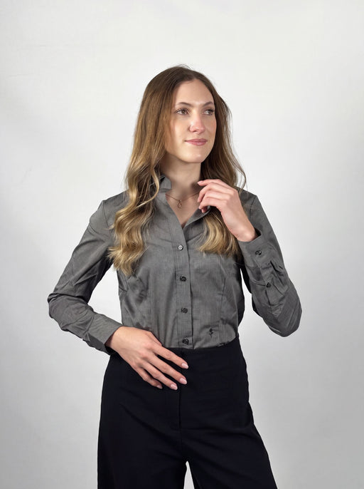 Seidensticker Damen Business Bluse Regular Fit 080604 aus Popeline – Grau - Bluse - Seier - 34