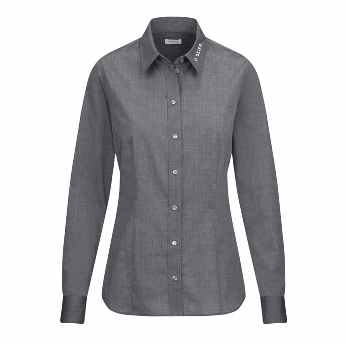 Seidensticker Damen Business Bluse Regular Fit 080604 aus Popeline – Grau - Bluse - Seier - 34