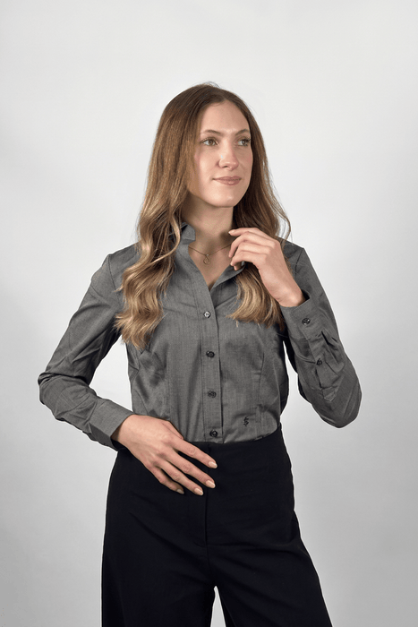 Seidensticker Damen Business Bluse Regular Fit 080604 aus Popeline – Grau - Bluse - Seier - 34