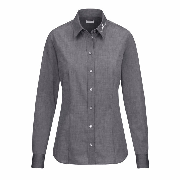 Seidensticker Damen Business Bluse Regular Fit 080604 aus Popeline – Grau - Bluse - Seier Gruppe - 34