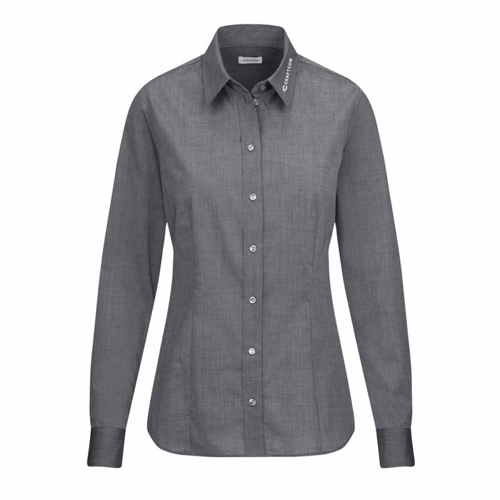 Seidensticker Damen Business Bluse Regular Fit 080604 aus Popeline – Grau - Bluse - Craft-Com - 34