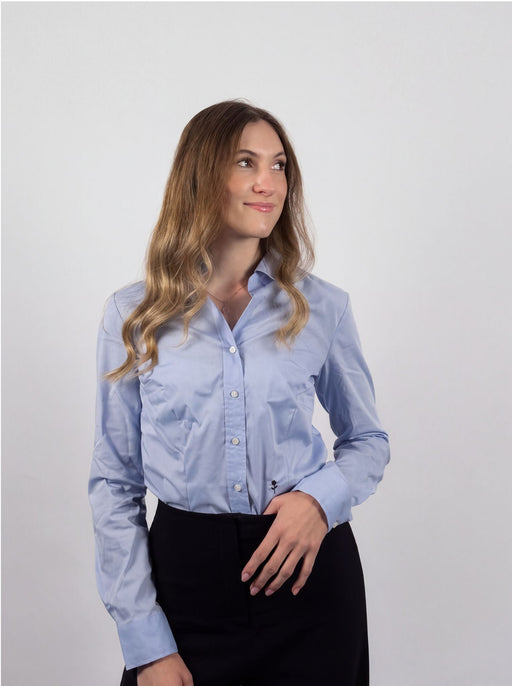 Seidensticker Damen Business Bluse Regular Fit 080604 aus Popeline – Hellblau - Bluse - Seier - 34