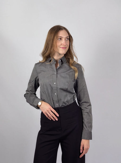 Seidensticker Damen Business Bluse Slim Fit 080613 aus Popeline – Grau - Bluse - Seier - 32