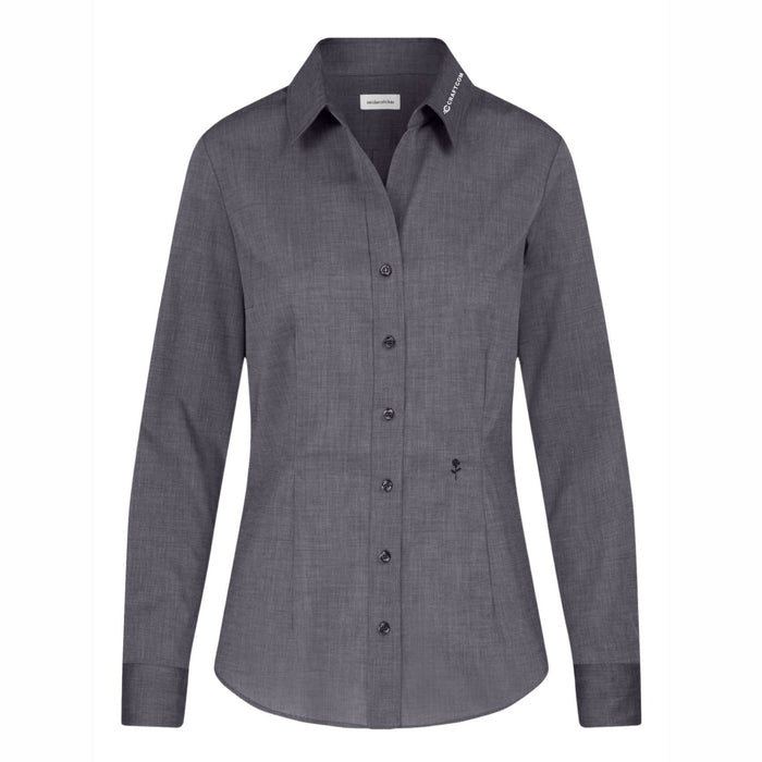 Seidensticker Damen Business Bluse Slim Fit 080613 aus Popeline – Grau - Bluse - Seier - 32